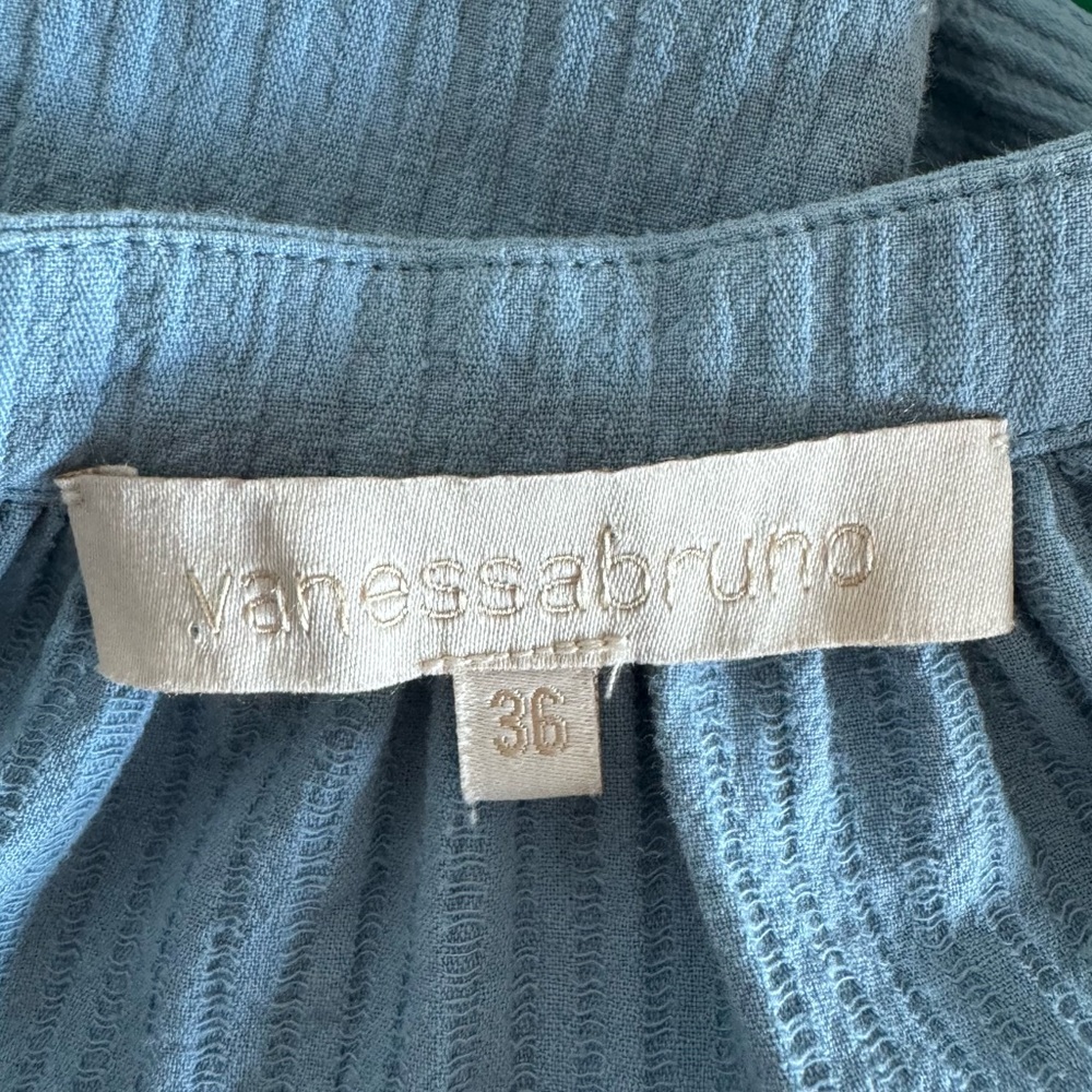 Vanessa Bruno Rosalba Long Sleeve Mini Dress Blue Size 36 Size Small - Picture 4 of 8